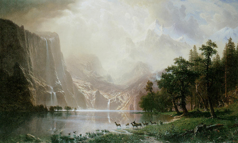 Albert Bierstadt  Painting - Among the Sierra Neveda Mountains CA 1868 Albert Bierstadt by Graham