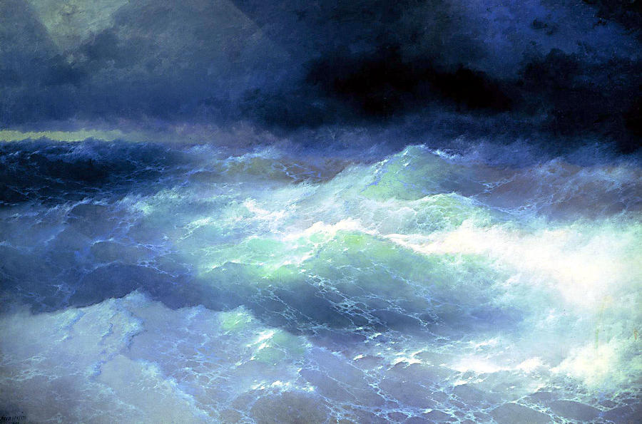 Among the waves Painting by Aivazovsky