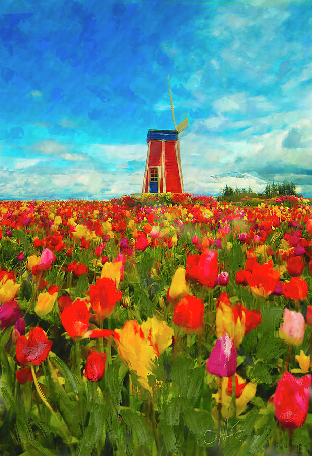 Amongst the Tulips Digital Art by Dale Stillman