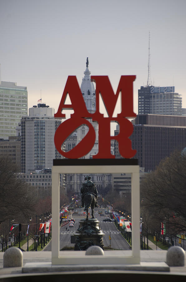 Amor - Philadelphia in Mirror Photograph by Bill Cannon