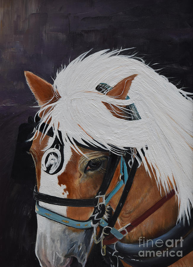 Amos - Haflinger - Horse Painting by Jan Dappen