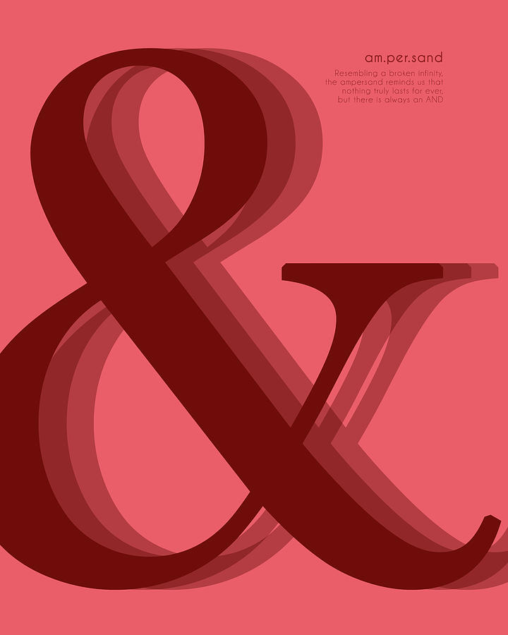Ampersand 1 - Red - And Symbol - Minimalist Print - Typography - Quote Poster Mixed Media