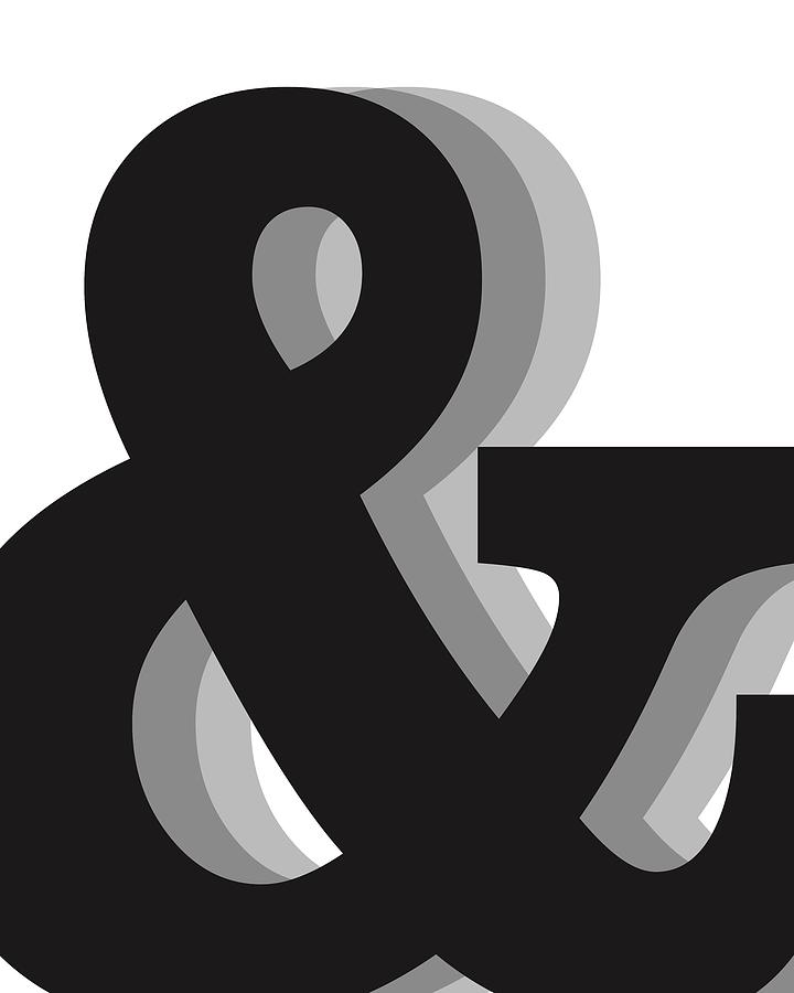Typography Mixed Media - Ampersand - And Symbol 1 - Minimalist Print by Studio Grafiikka