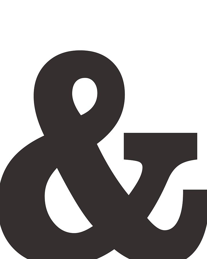 Typography Mixed Media - Ampersand - And Symbol 3 - Minimalist Print by Studio Grafiikka
