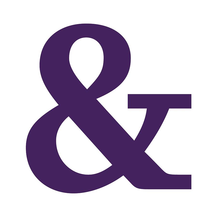 Ampersand in Purple Typewriter Style Digital Art by Custom Home ...