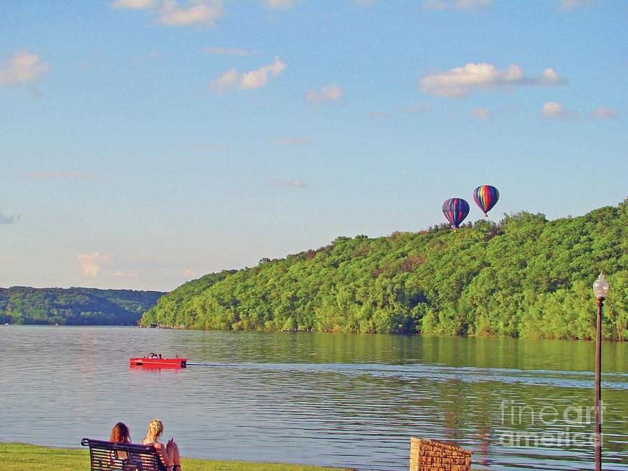 Amphicar Photograph - Amphicar and Balloons over Stillwater on St. Croix by Brewitz