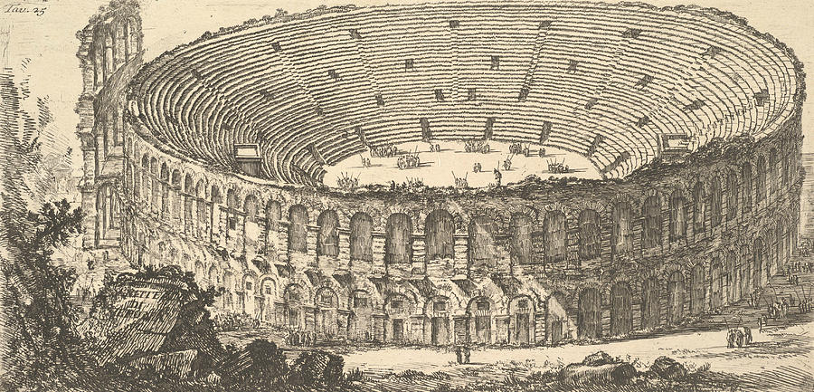 Amphitheater of Verona Relief by Giovanni Battista Piranesi