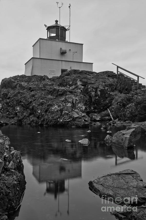 Amphitrite Lighthouse Black And White Portrait Photograph by Adam Jewell