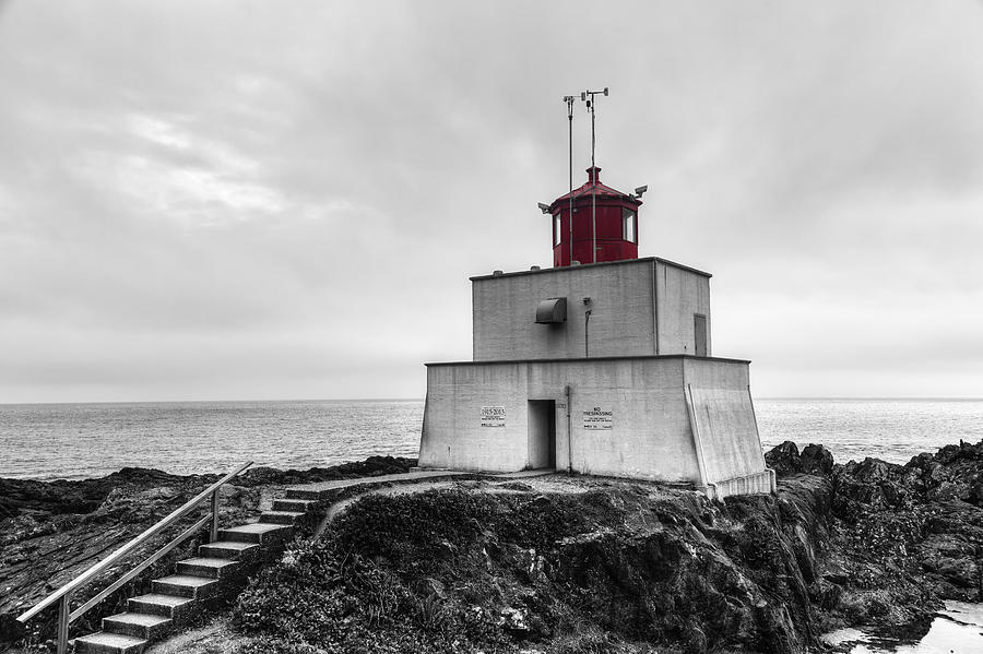 Black And White Photograph - Amphitrite Point Lighthouse by Mark Kiver