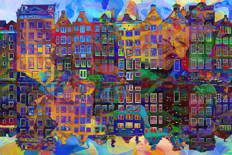 uitrusting Instrueren Grommen Amsterdam Abstract Painting by Jacky Gerritsen - Pixels