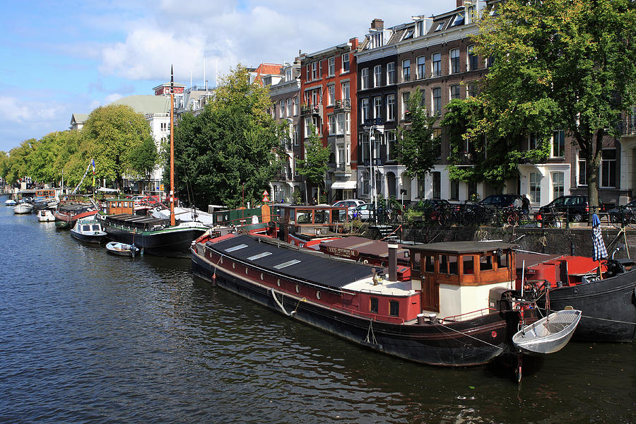 Amsterdam Canal Boats Photograph by Aidan Moran