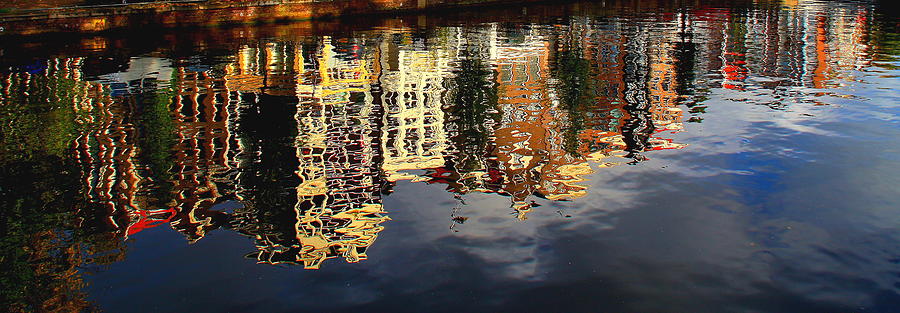 Amsterdam Canal Reflection Photograph by Pat Moore