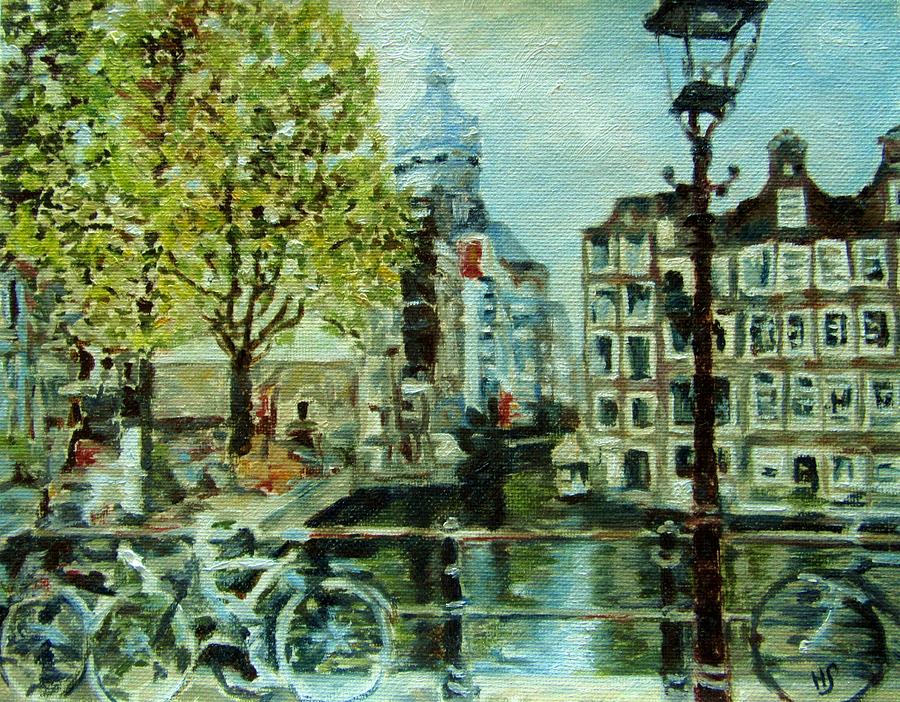 Amsterdam, City Of Canals And Bikes Painting