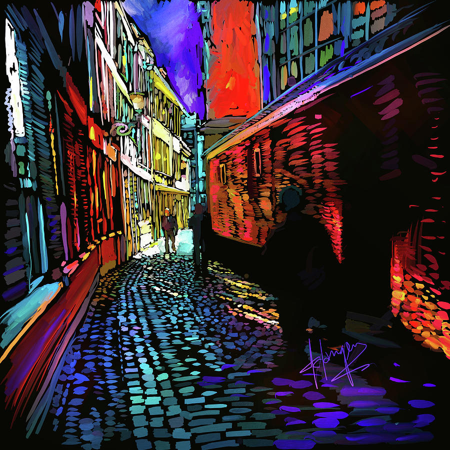Amsterdam Cobbletones Painting by DC Langer