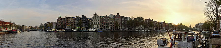Amsterdam evening panorama over Amstel Photograph by Jouko Lehto