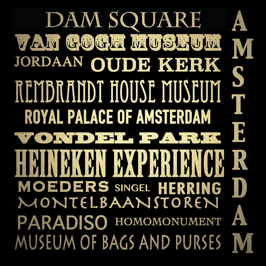 Amsterdam Famous Landmarks Digital Art by Patricia Lintner