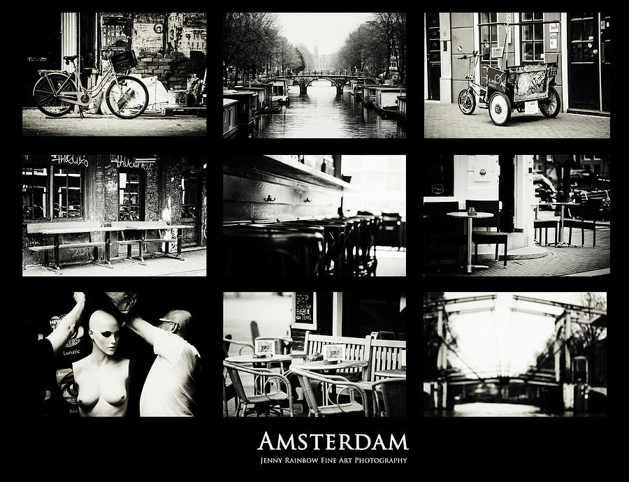 Bridge Photograph - Amsterdam Mix. Amsterdam by Jenny Rainbow by Jenny Rainbow