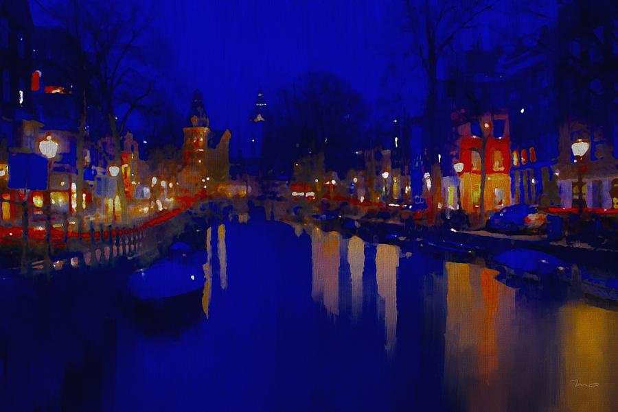 Amsterdam Nights Painting by Mark Taylor