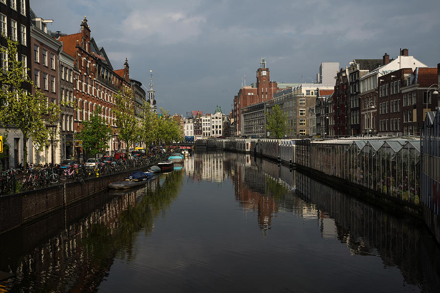 Amsterdam - Singel Canal With the Floating Flower Market Photograph by Georgia Mizuleva