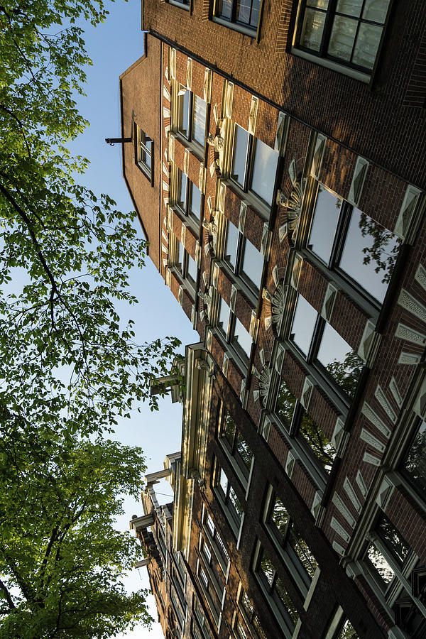 Amsterdam Spring - Fancy Brickwork Glow - Left Vertical Photograph by Georgia Mizuleva