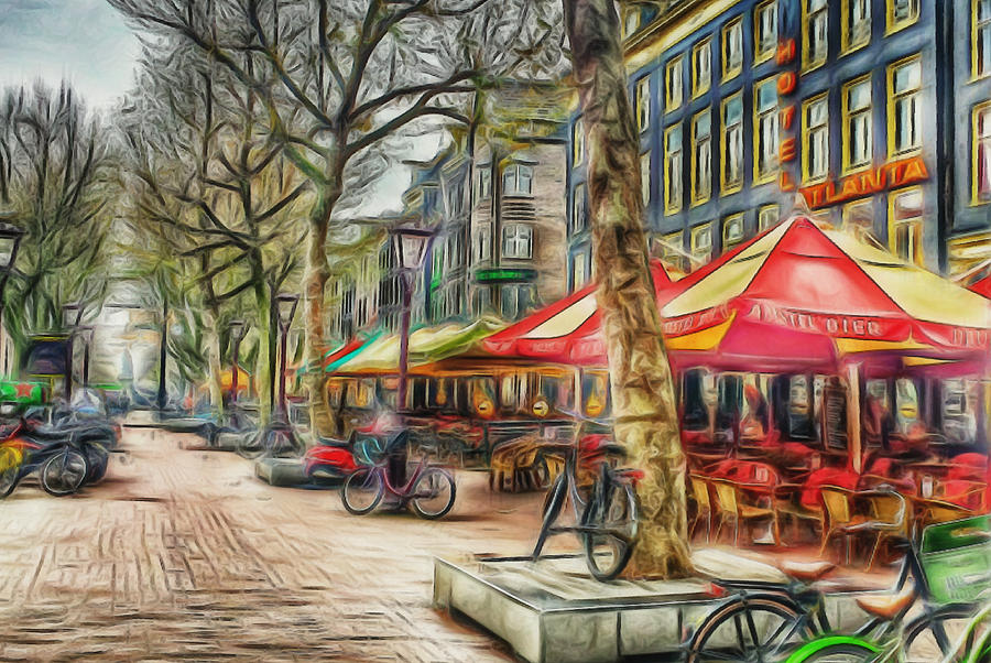 Amsterdam street colors Digital Art by Yury Malkov