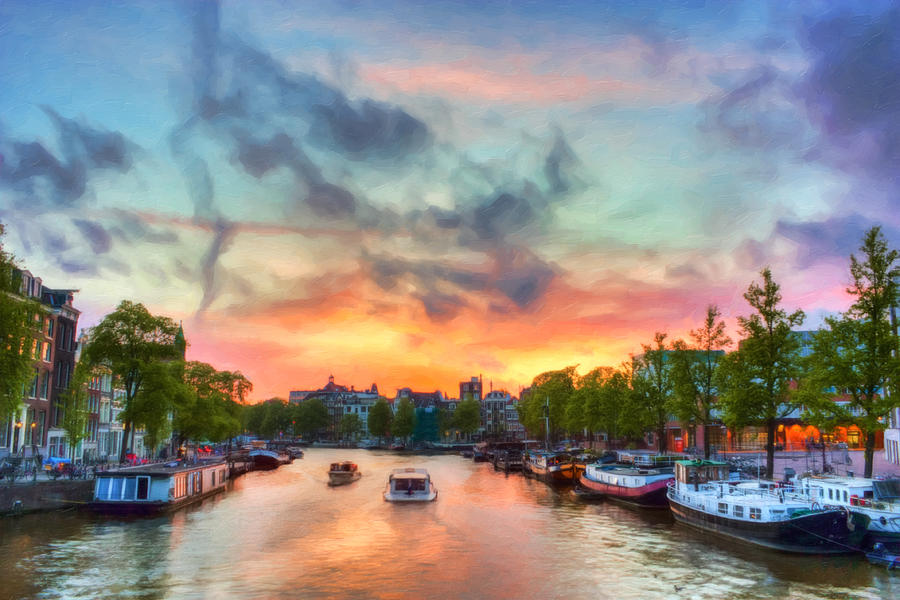Amsterdam Sunset Photograph by Nadia Sanowar