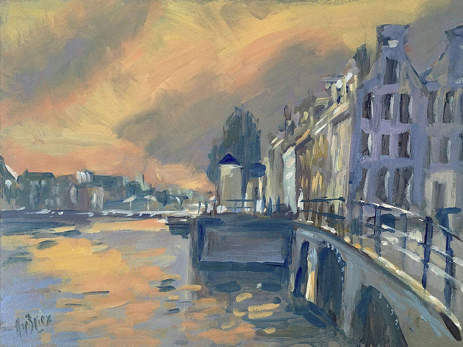 Amsterdm Morning Light Amstel Painting by Nop Briex