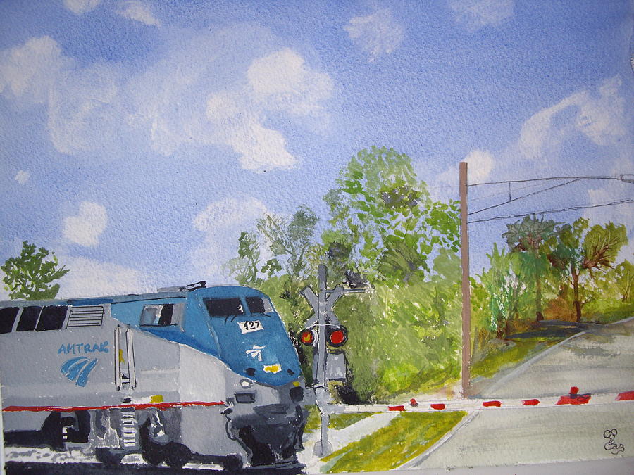 Amtrak Painting by Carole Robins