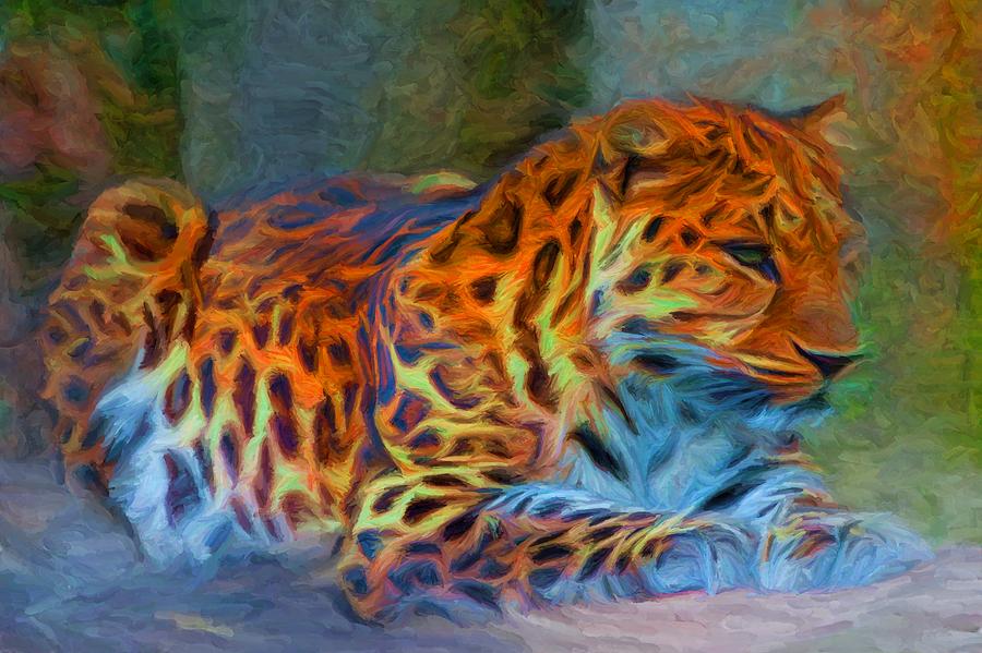 Cat Digital Art - Amur Leopard by Caito Junqueira