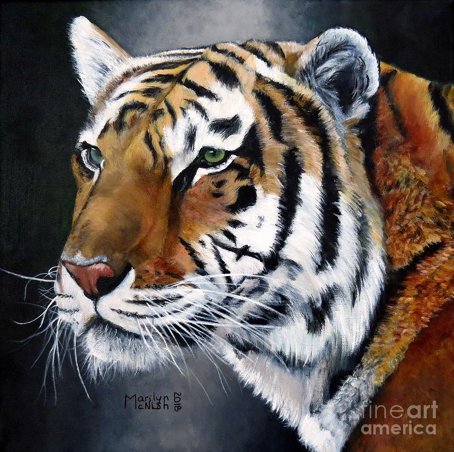 Amur Tiger  Painting by Marilyn McNish