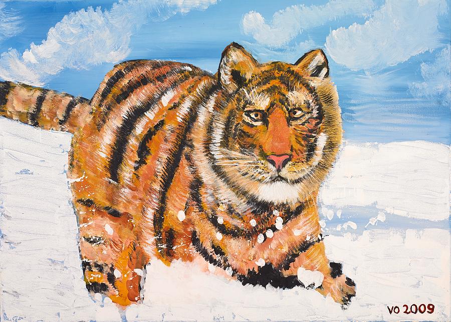 Amur Tiger Painting by Valerie Ornstein