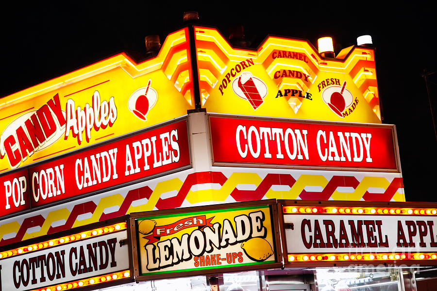 Apple Photograph - Amusement Park Concession Stand Food Sign by Paul Velgos