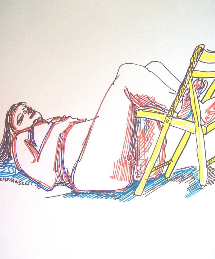 Bonnie and chair Drawing by James Christiansen