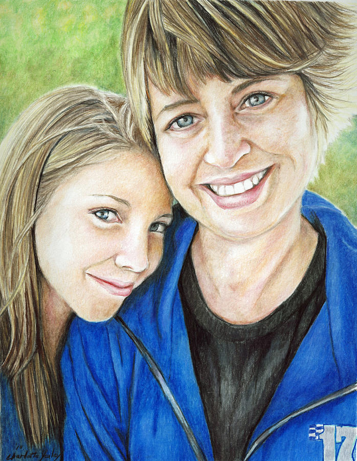 Amy and Haley Painting by Charlotte Yealey