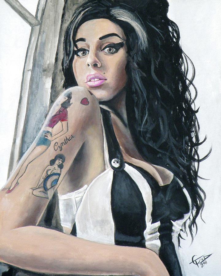 Amy Winehouse Painting by Tom Carlton