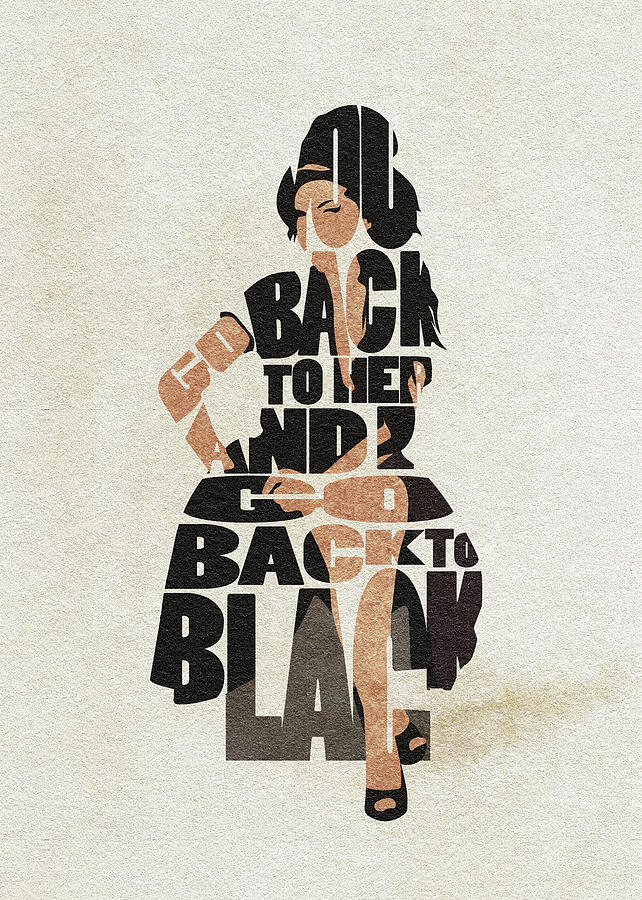 Amy Winehouse Typography Art Digital Art by Inspirowl Design