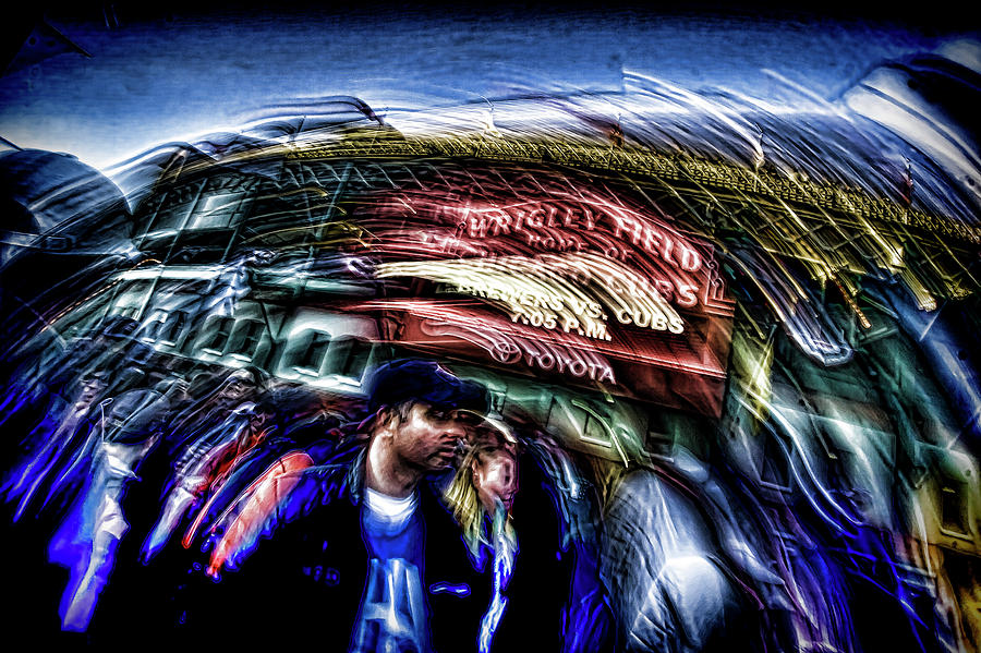 An Abstract vision of fans going to a Chicago Cubs game Photograph by Sven Brogren