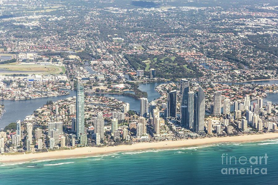 An aerial view of the city of Gold Coast Photograph by Didier Marti