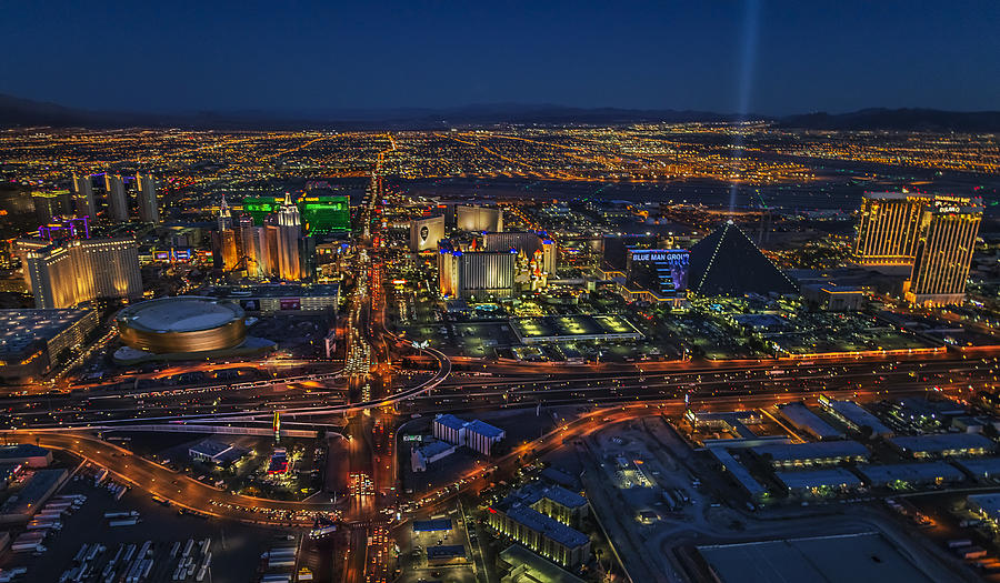 An aerial view of the Las Vegas Strip Photograph by Roman Kurywczak