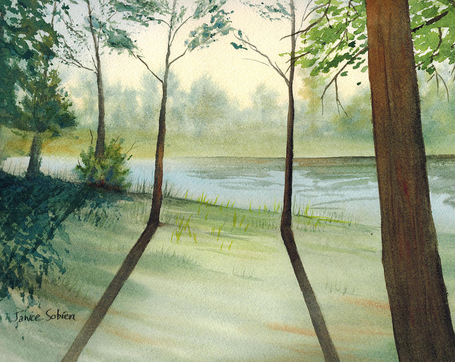 Tree Painting - An Afternoon Under the Trees by Janice Sobien