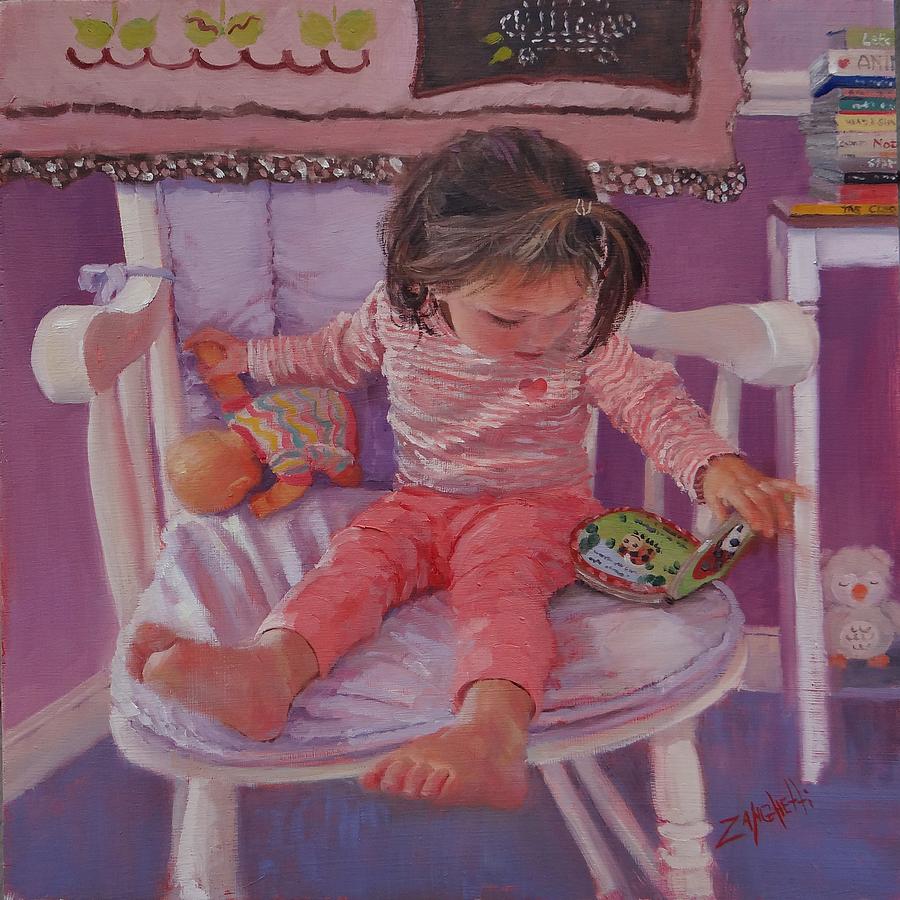 An Afternoon with Ava Painting by Laura Lee Zanghetti