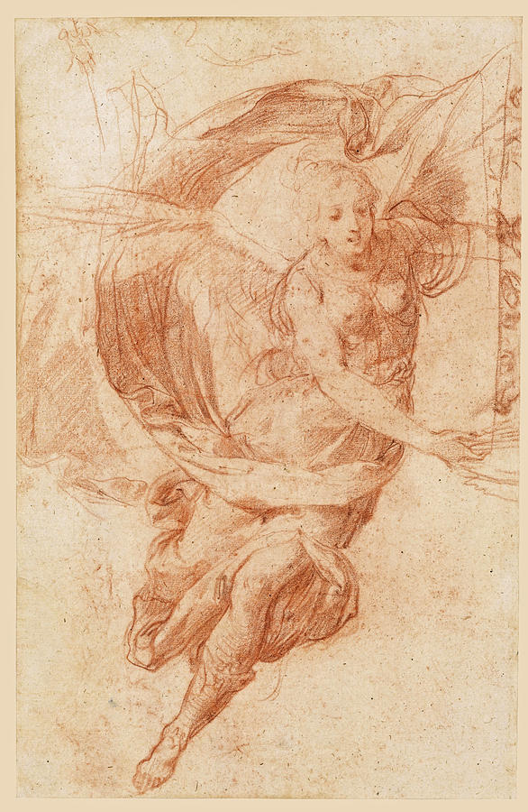 An Allegorical Figure of Fame Drawing by Baldassare Franceschini