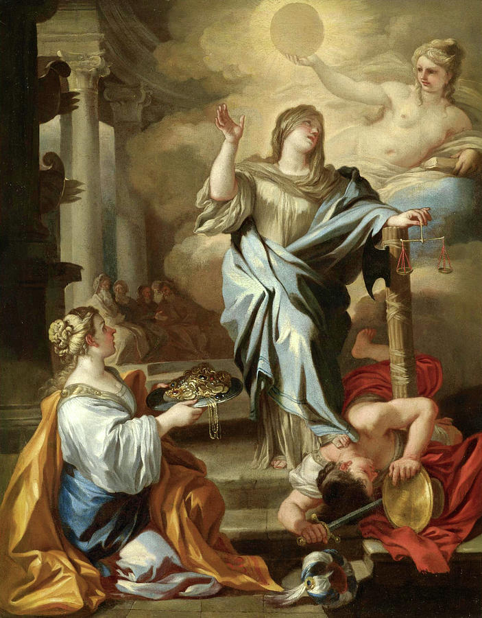 An Allegory of Justice Painting by Francesco Solimena