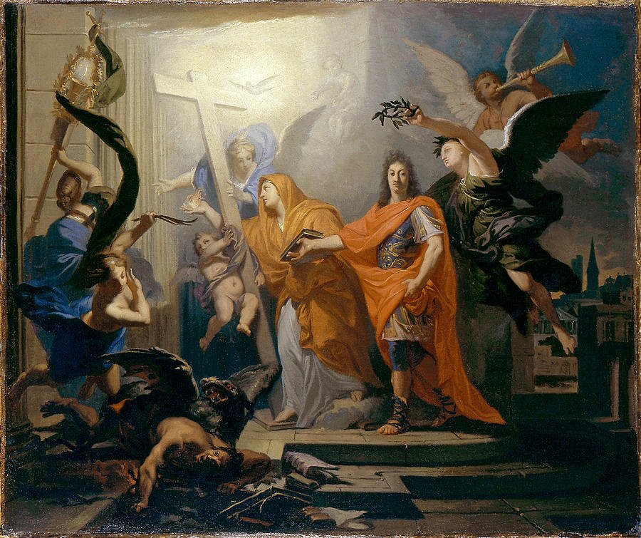 An Allegory Probably of the Peace of Utrecht of 1713 Painting by Antoine Rivalz