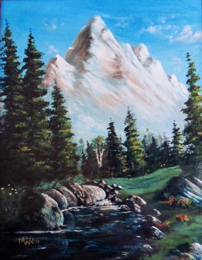 An Alpine stream Painting by Megan Walsh