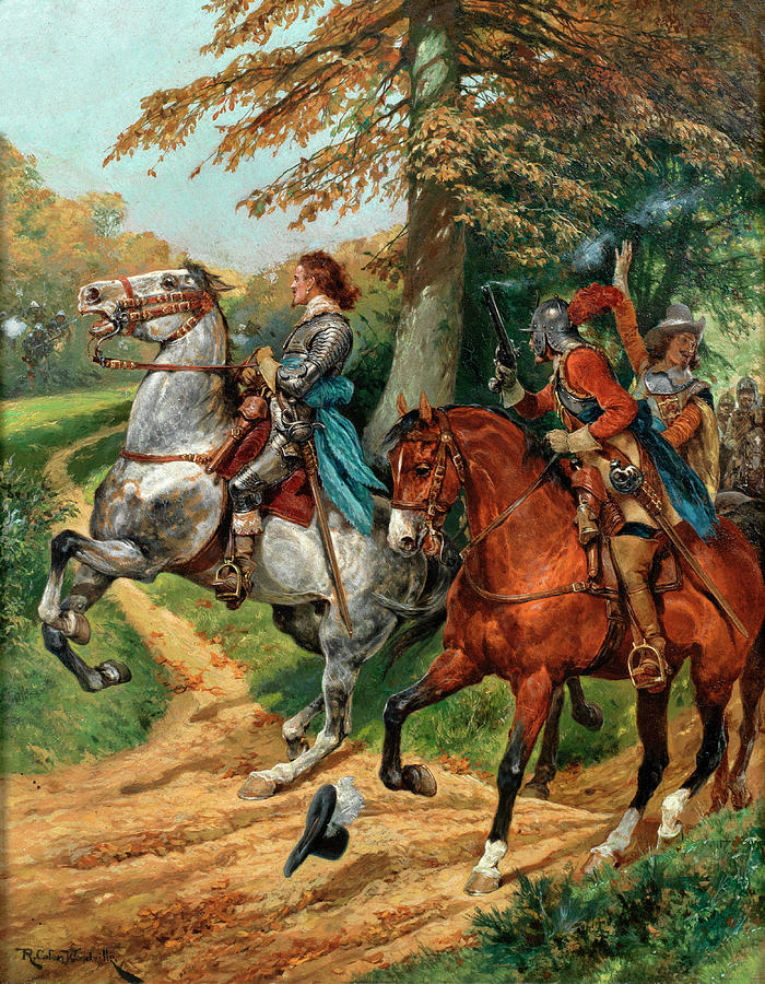 Richard Caton Woodville Painting - An ambush after the battle of Naseby by Richard Caton Woodville