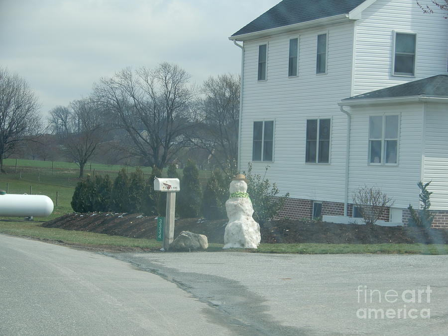 An Amish Snowman Photograph by Christine Clark