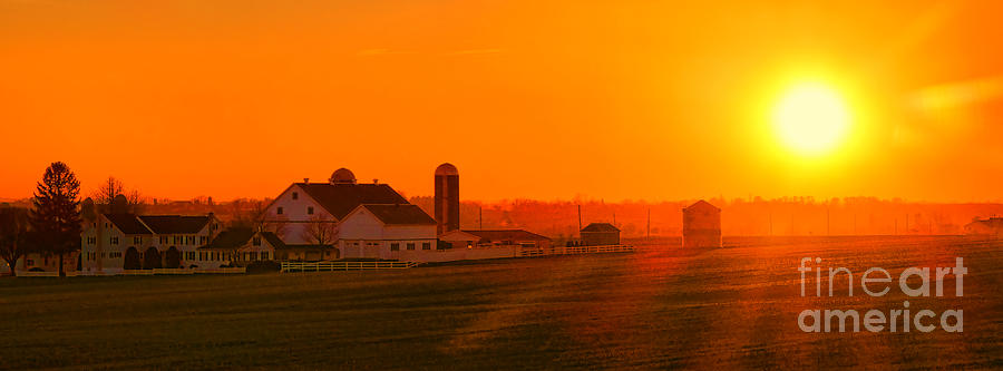 An Amish Sunset Photograph by Olivier Le Queinec