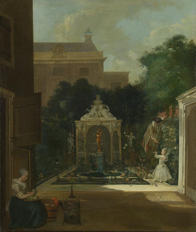 An Amsterdam Canal House Garden Painting