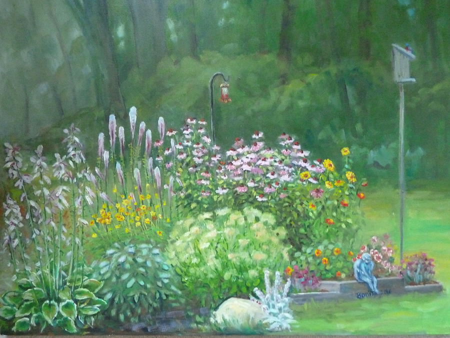 An Angel in my Garden Painting by Bonita Waitl